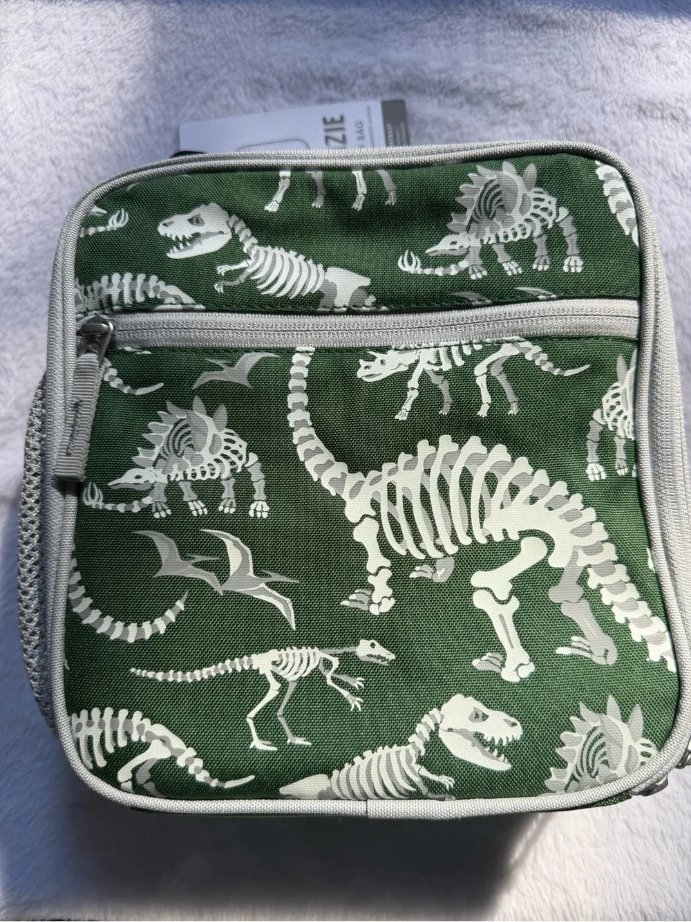 NWT Pottery Barn Kids Classic Lunch Bag Green Dinosaur Skeleton Lunch Bag PBK
